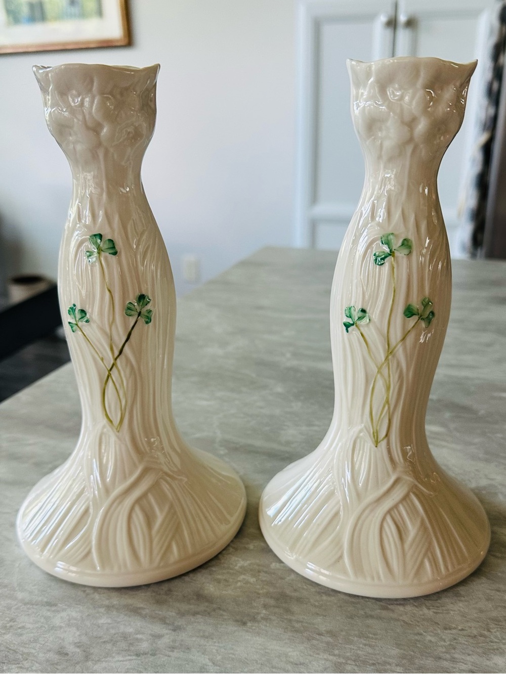 Belleek Daisy Giftware 8-inch Tall Candlestick